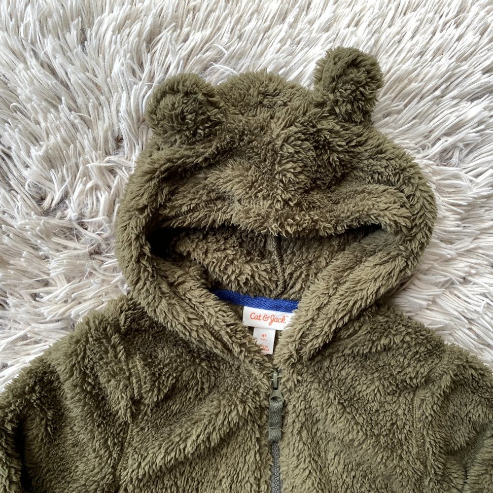 Furry Bear Jacket with Ears on the Hood by Cat and Jack